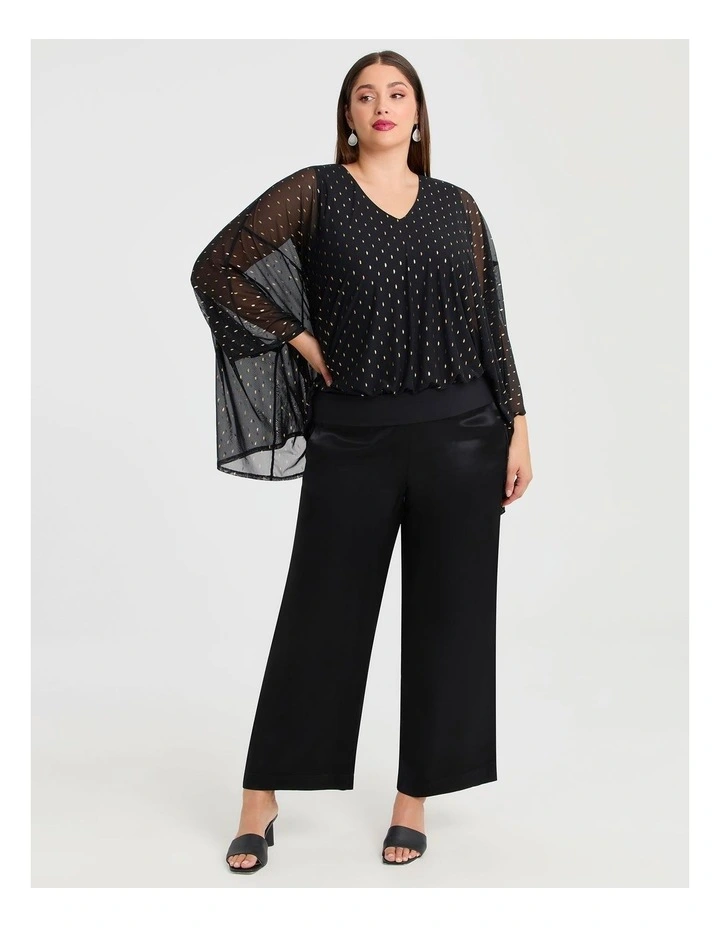 Gold Dash Mesh Party Top Black/gold image 4