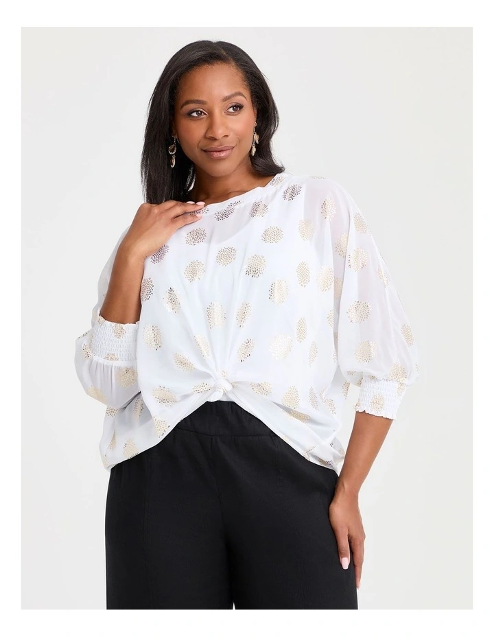 Chiffon Alinda Foil Overtop in White image 1