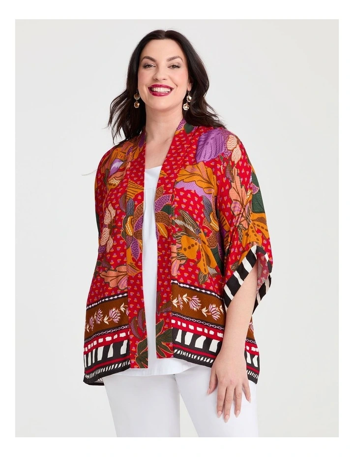 Natural Nova Abstract Kimono Print image 1