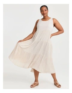 Pleated Enya Dress in Natural