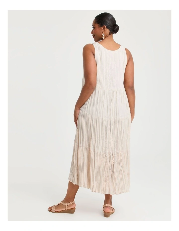 Pleated Enya Dress in Natural image 2