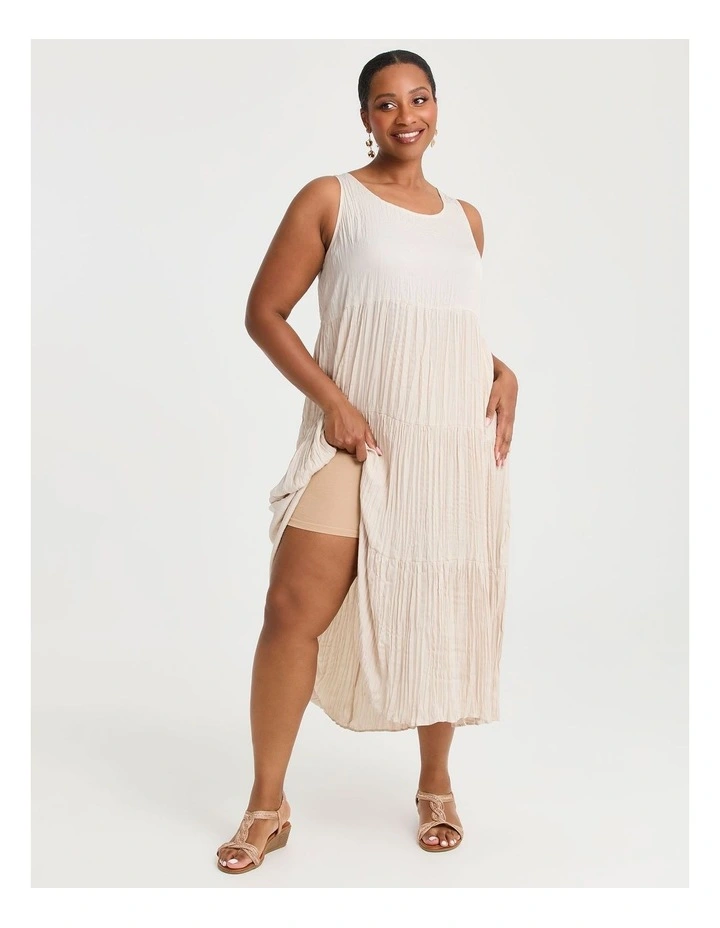 Pleated Enya Dress in Natural image 4