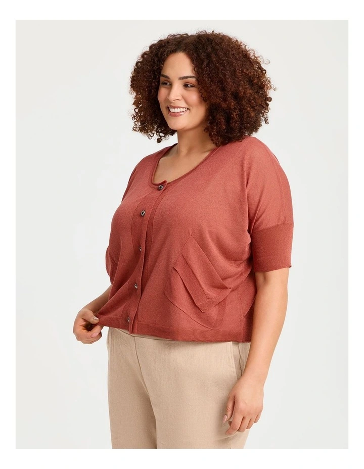 Jodie Pocket Natural Cardigan Ginger Spice image 1