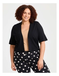 Jessie Crop Natural Cardigan Black