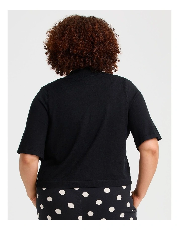 Jessie Crop Natural Cardigan Black image 2