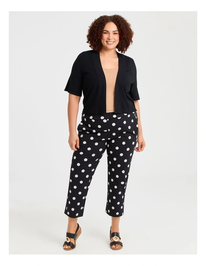 Jessie Crop Natural Cardigan Black image 3