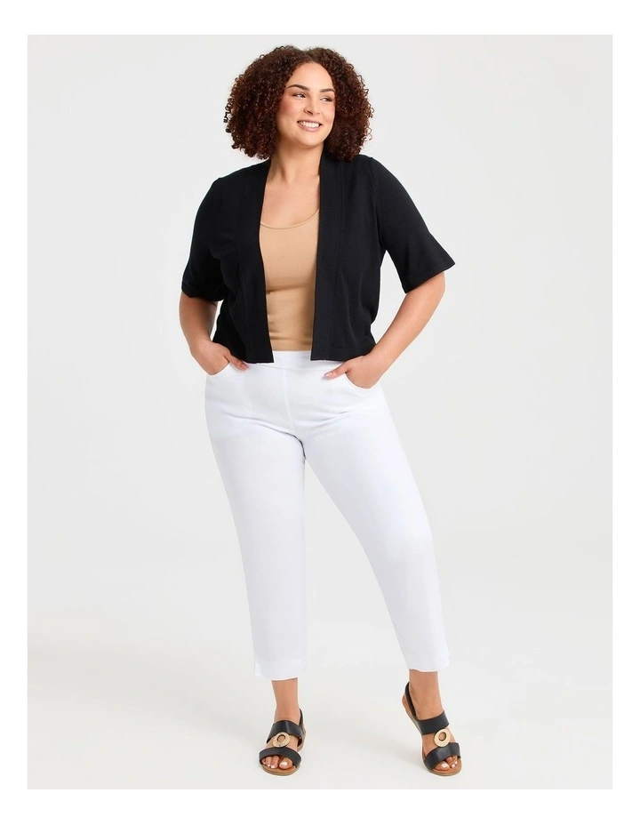 Jessie Crop Natural Cardigan Black image 4