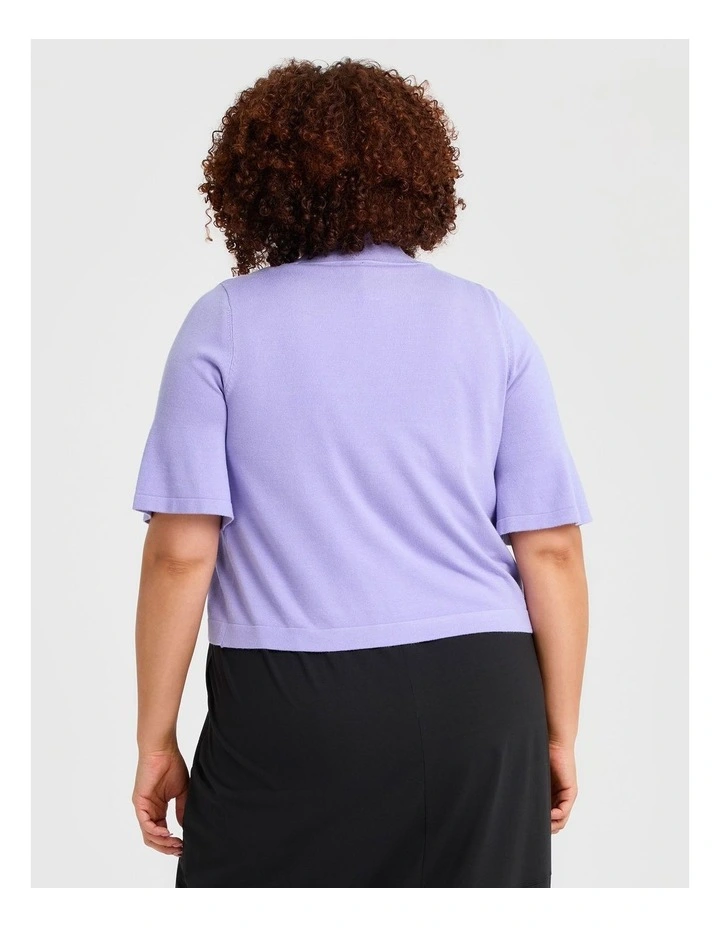 Jessie Crop Natural Cardigan Lavender image 2