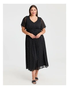 Gold Dash Mesh Cocktail Dress Black/gold