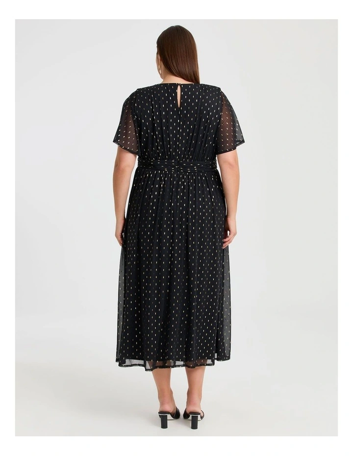 Gold Dash Mesh Cocktail Dress Black/gold image 2