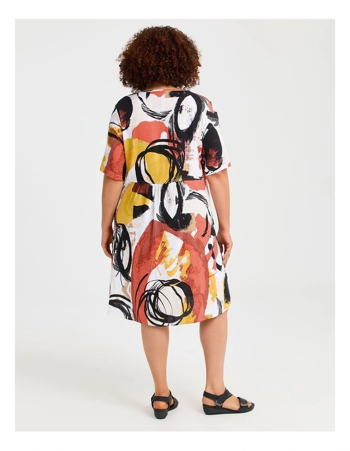 Casa Everyday Empire Natural Dress in Multi image 2