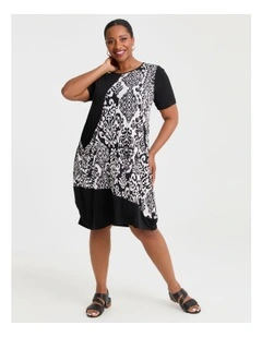 Spliced Angled Luna Dress in Multi