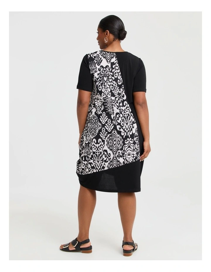 Spliced Angled Luna Dress in Multi image 2