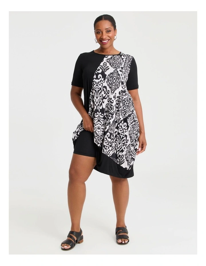 Spliced Angled Luna Dress in Multi image 4