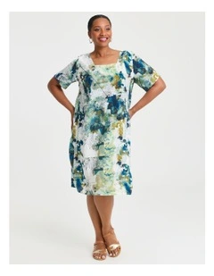 Tulip Leaf Natural Dress in Print