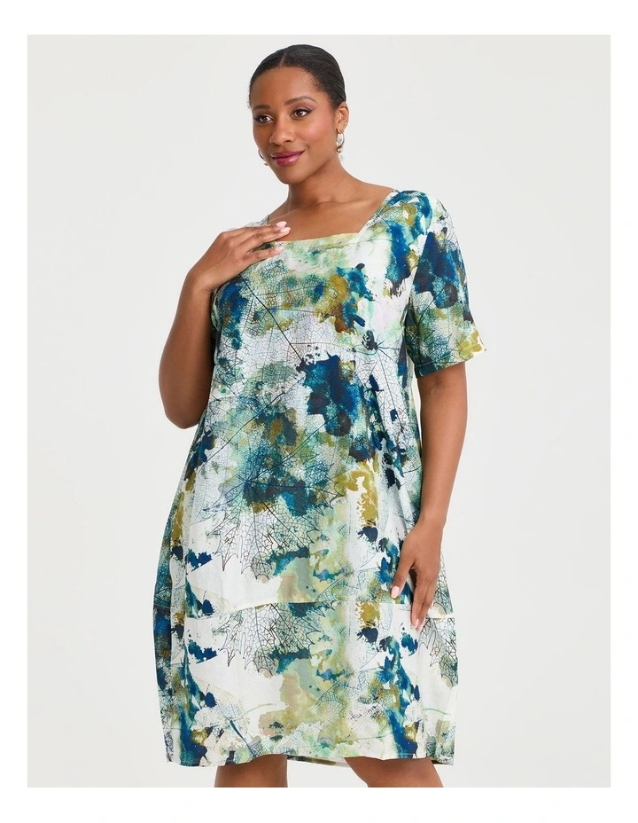Tulip Leaf Natural Dress in Print image 2