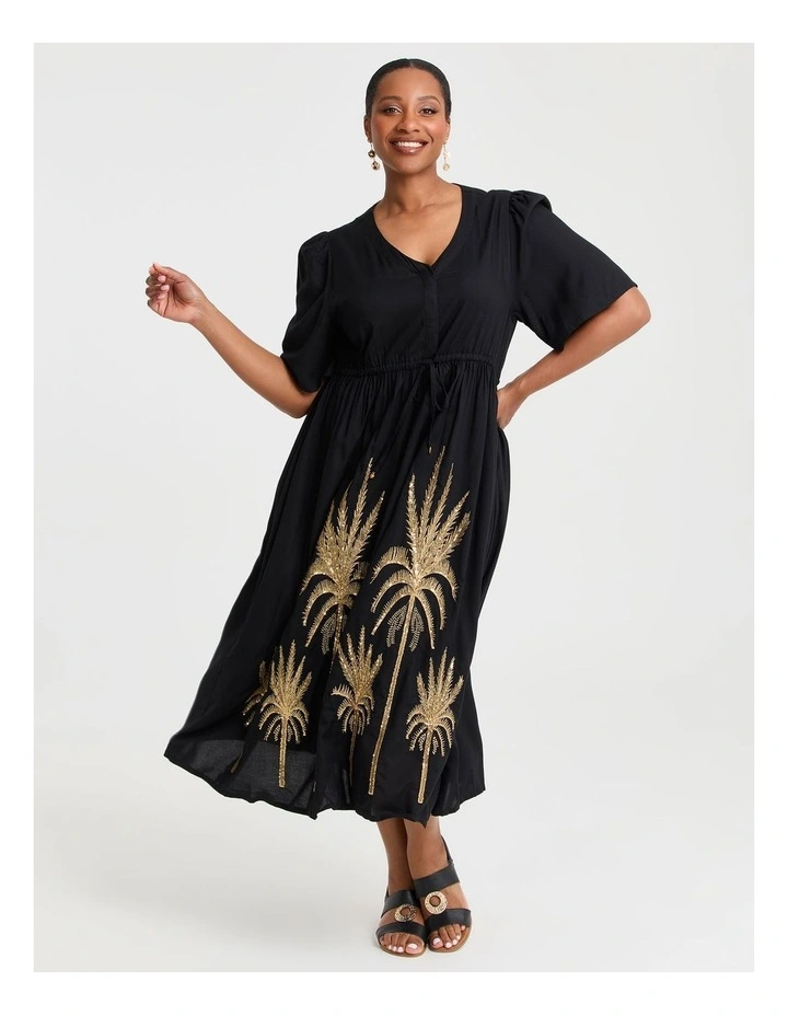 Natural Glam Embroidery Maxi Dress Print image 1