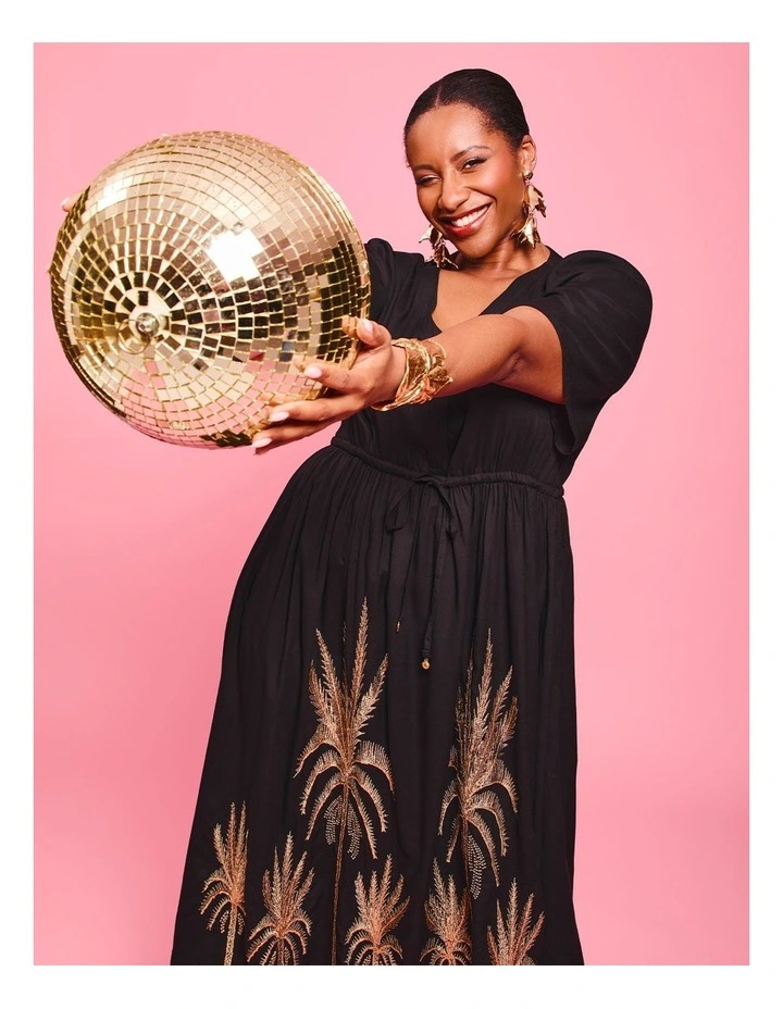 Natural Glam Embroidery Maxi Dress Print image 3