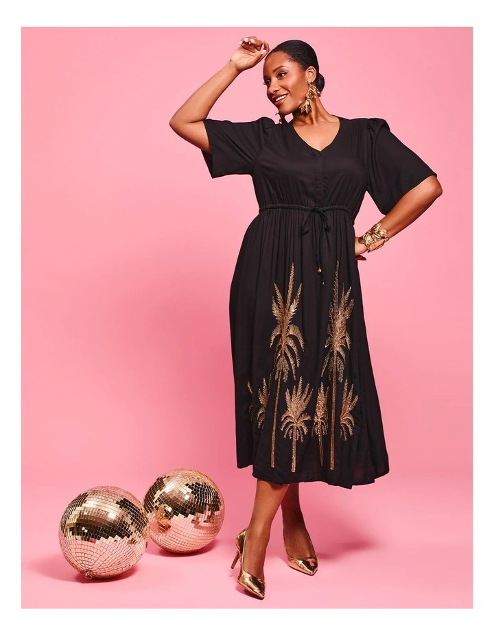 Natural Glam Embroidery Maxi Dress Print image 4