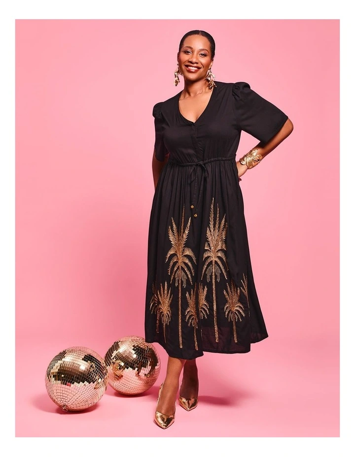 Natural Glam Embroidery Maxi Dress Print image 5