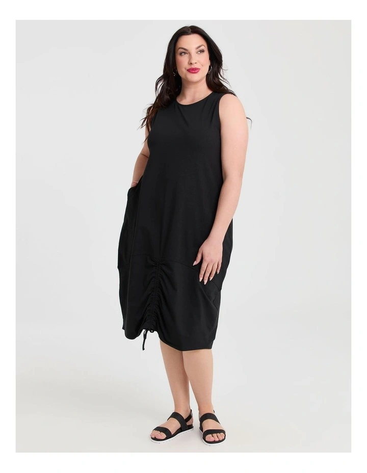 Cotton Isla Maxi Dress in Black image 1