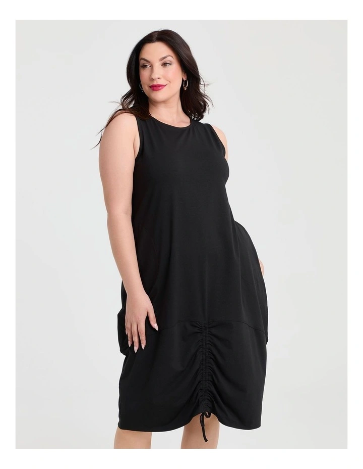 Cotton Isla Maxi Dress in Black image 3