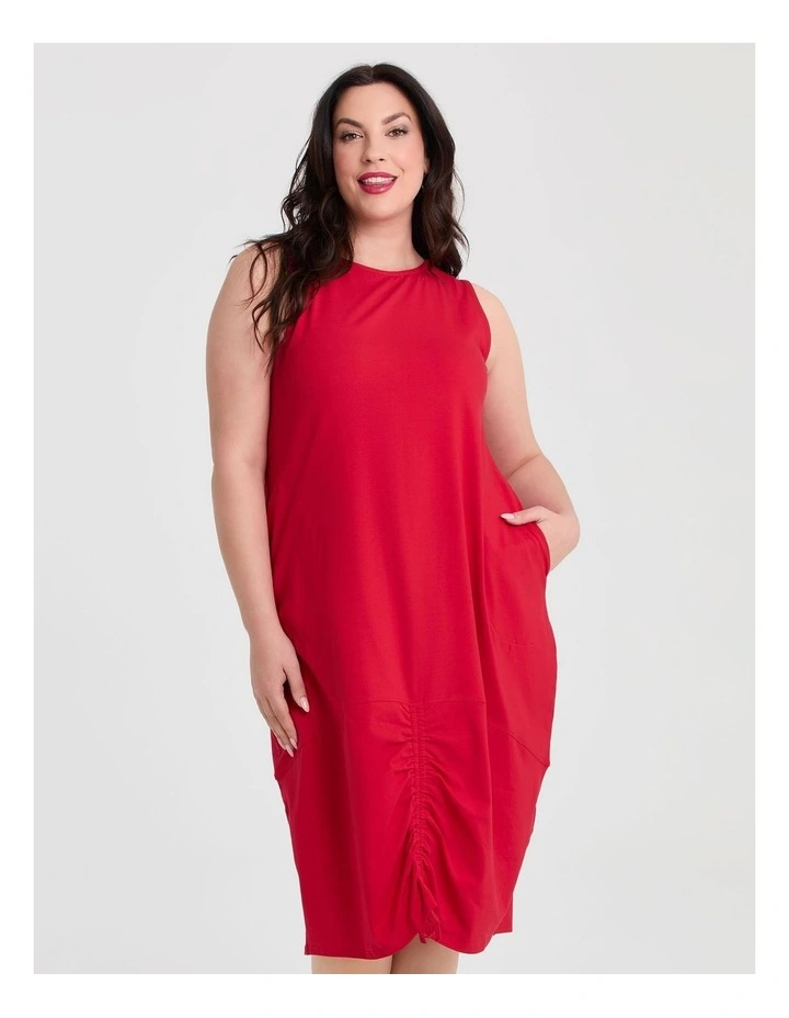 Cotton Isla Maxi Dress in Ribbon Red image 3