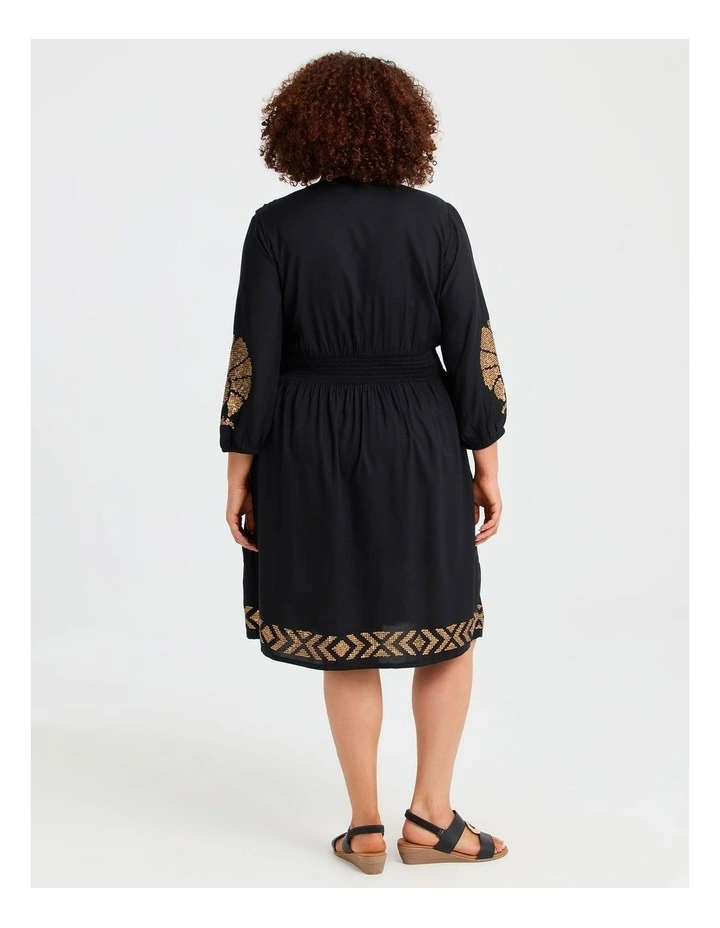 Nomad Sequin Natural Dress in Black image 2