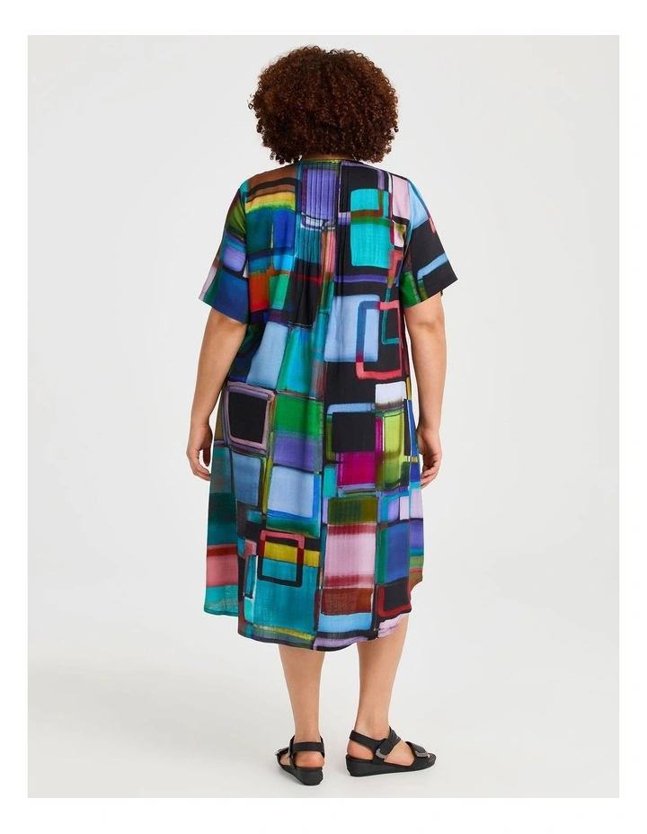 Polly Pintuck Natural Dress Print image 2