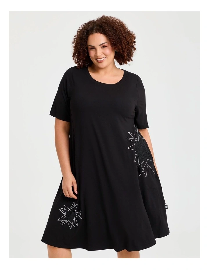 Natural Stars Align Dress in Black image 3