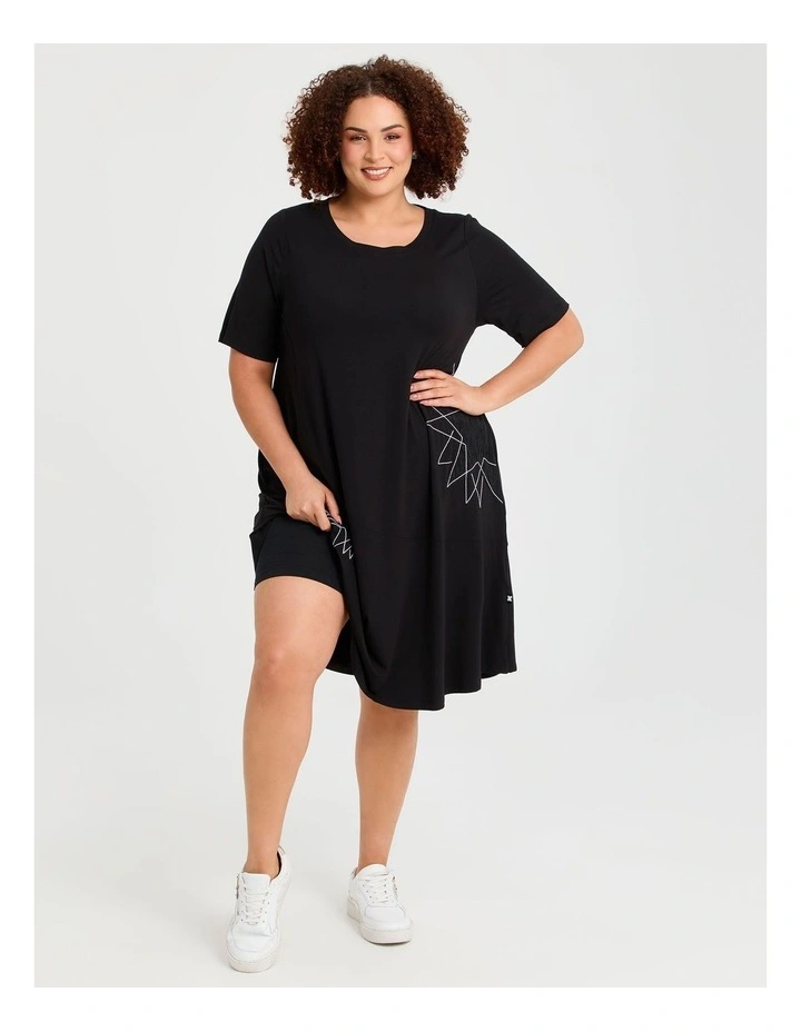 Natural Stars Align Dress in Black image 4