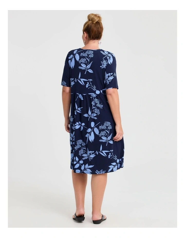 Violet Everyday Empire Dress Dark Indigo Floral image 2