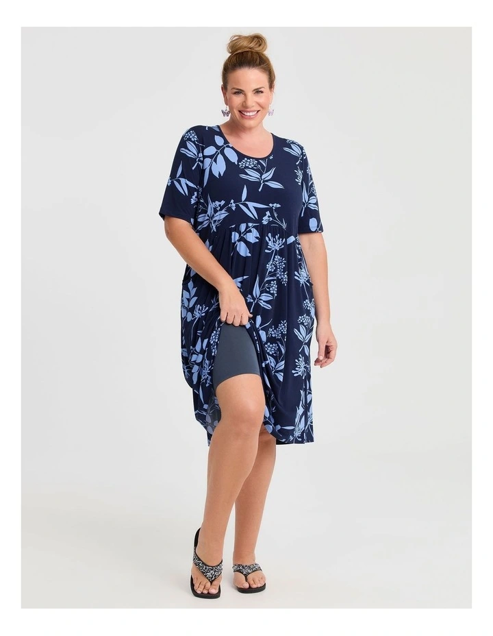 Violet Everyday Empire Dress Dark Indigo Floral image 4
