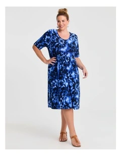 Violet Everyday Empire Dress Tie Dye Print