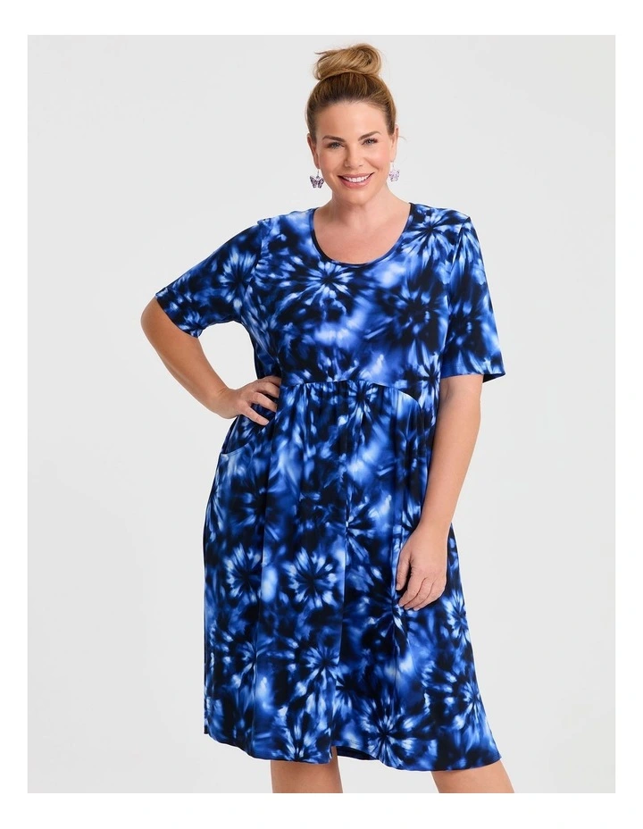 Violet Everyday Empire Dress Tie Dye Print image 3