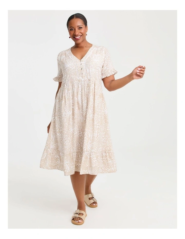 Natural Getaway Flora Dress in White image 1