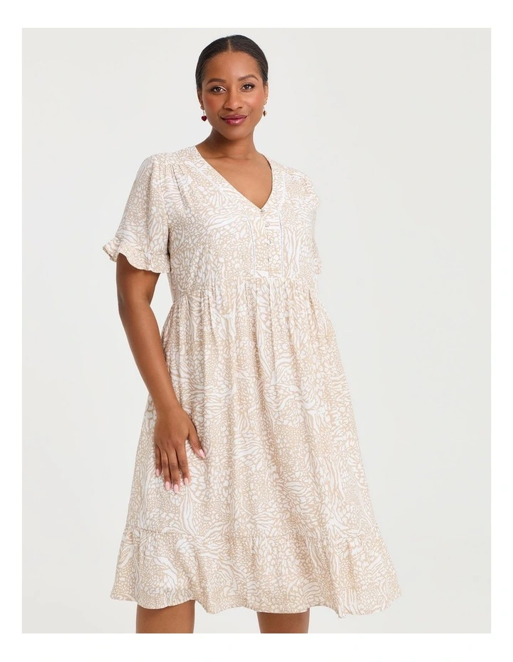 Natural Getaway Flora Dress in White image 3