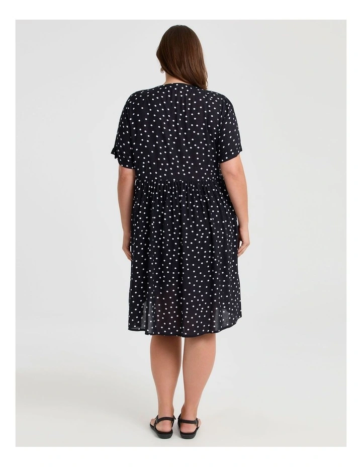 Natural Holiday Pocket Dress in Navy/White image 2