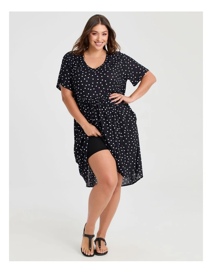 Natural Holiday Pocket Dress in Navy/White image 4