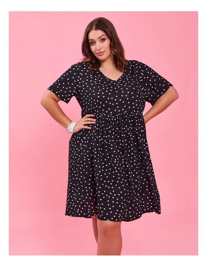 Natural Holiday Pocket Dress in Navy/White image 6