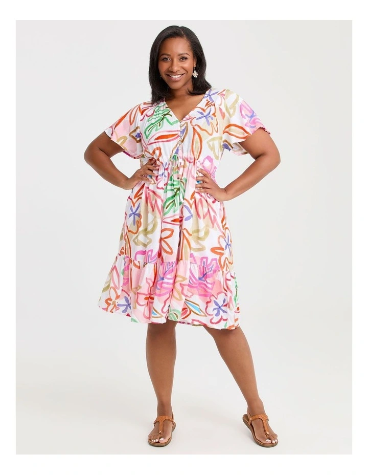 Natural Soft Bloom Dress in Print image 1