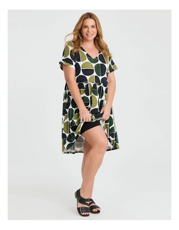 Cotton Jersey Holiday Pocket Dress in Multi image 4