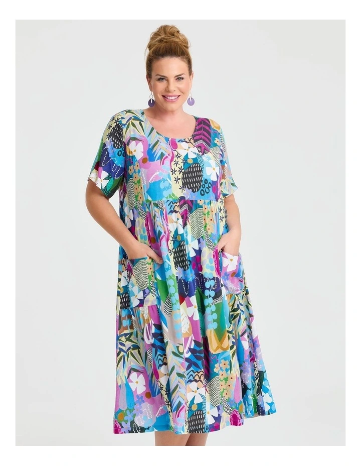 Joan Blond Pocket Midi Dress in Print image 3