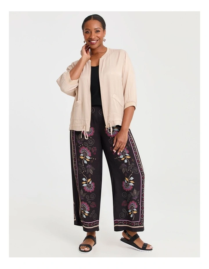 Natural Shimmer Drawcord Bomber Sesame image 3