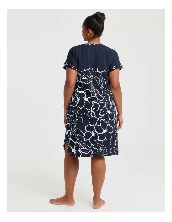 Australian Cotton Flora Nightie Navy/white image 2