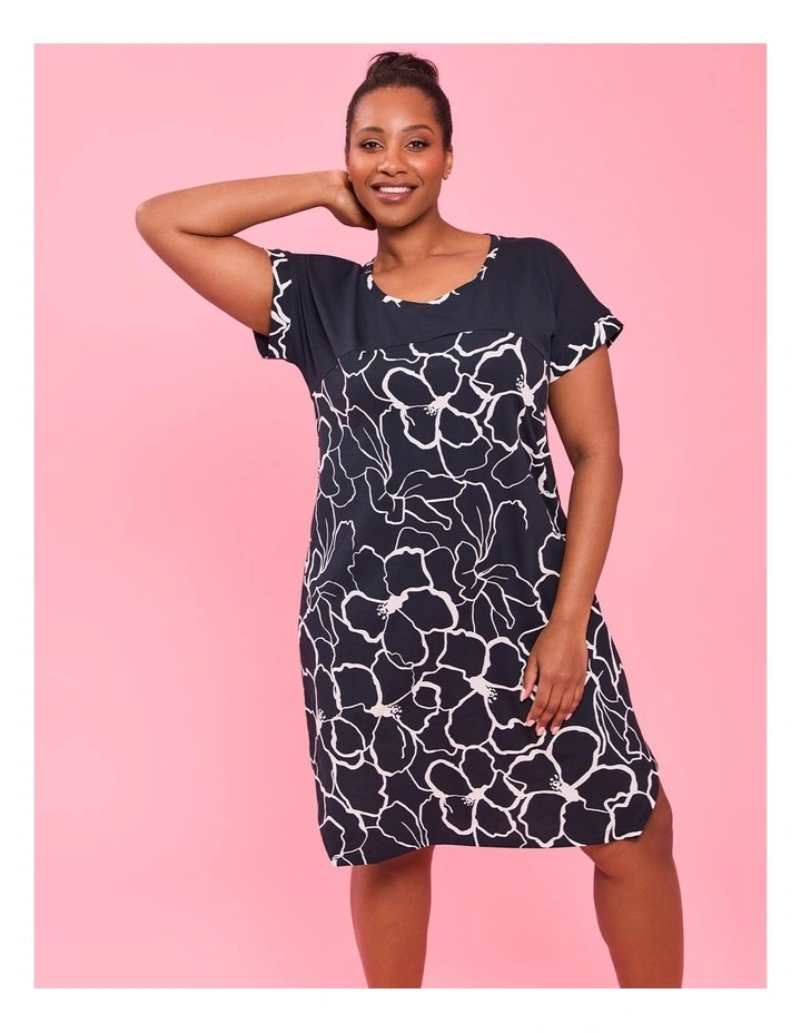 Australian Cotton Flora Nightie Navy/white image 3