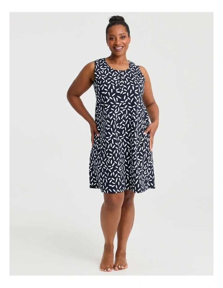 Australian Cotton Petals Nightie Navy/white image 1