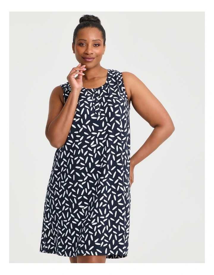 Australian Cotton Petals Nightie Navy/white image 2