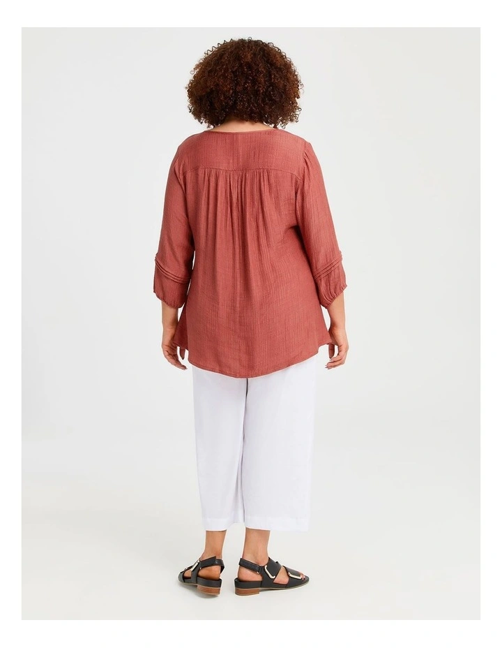 Stretch Linen Ayanna Crop Pant White image 2