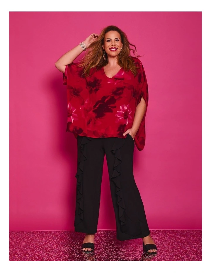 Holly Ruffle Wide Leg Pant in Black image 4